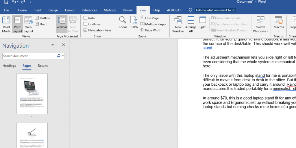 removing a page in word