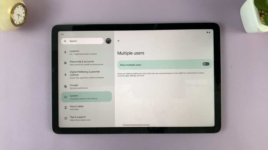 Allow Multiple Users On Google Pixel Tablet