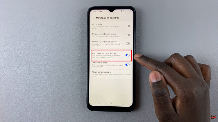 Enable & Disable 'Alert When Phone Is Picked Up' On Samsung Galaxy A14