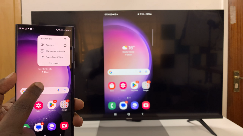 Disconnect Screen Mirroring Samsung Phone To Hisense VIDAA Smart TV