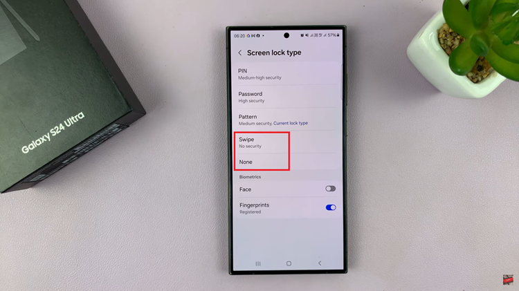 Remove Lock Screen Type On Samsung Galaxy S24s