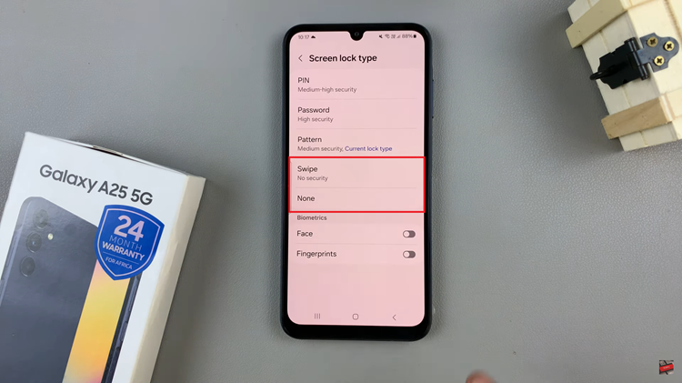 How To Remove Lock Screen PIN, Password, Or Pattern On Samsung Galaxy A25 5G