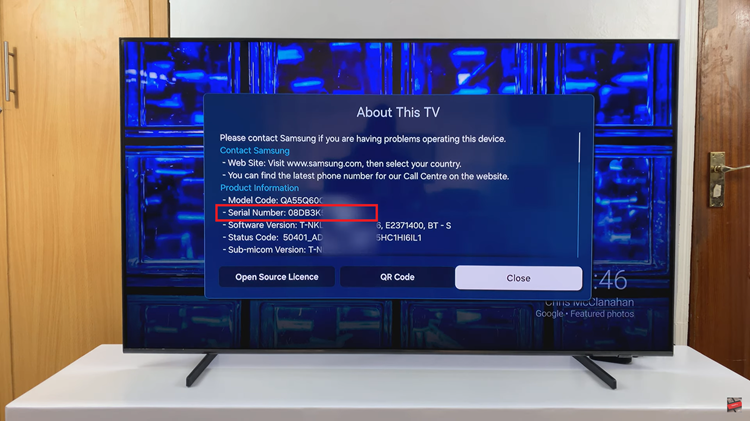See Samsung Smart TV Serial Number