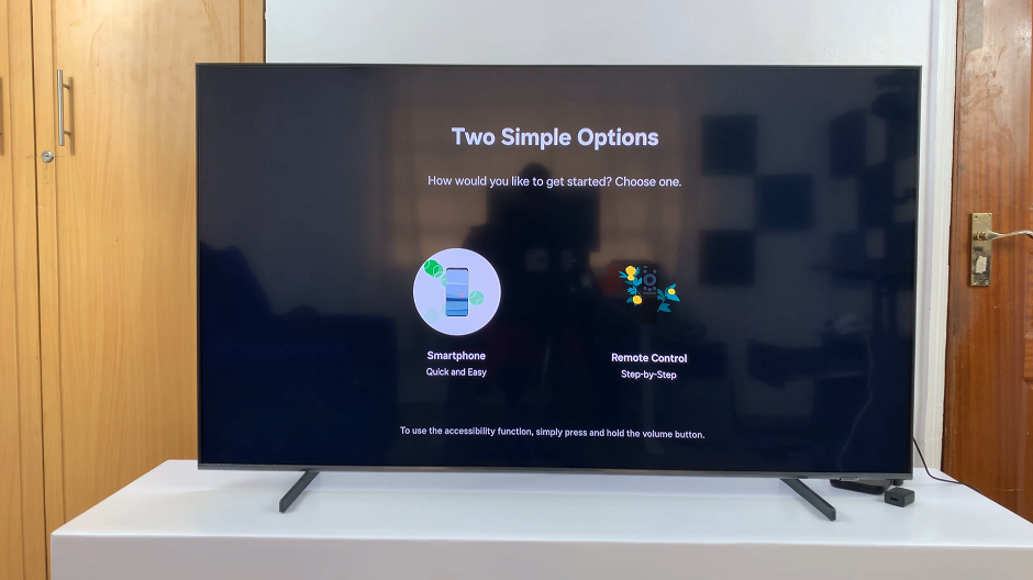 Samsung Smart TV Initial Set Up Screen