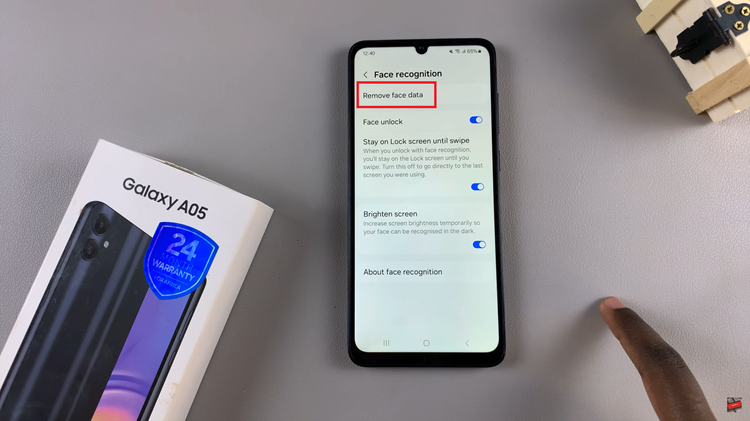Delete Face Unlock Data On Samsung Galaxy A05