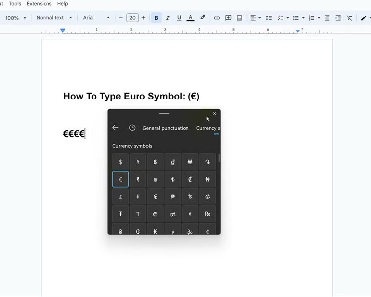 How To Type Euro € Symbol In Windows
