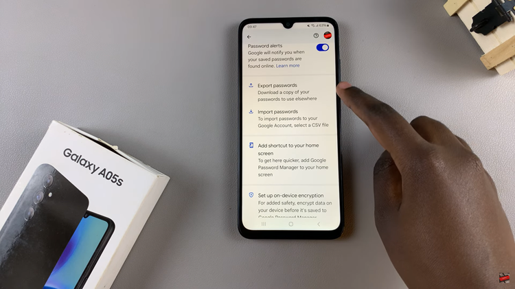 How To Import & Export Passwords On Samsung Galaxy A05s