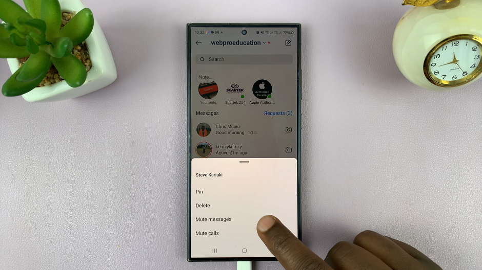 Mute Messages and Calls On Instagram