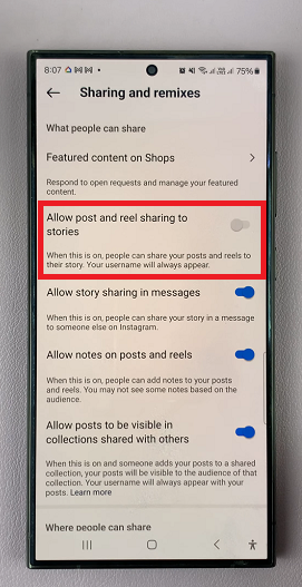 How To Allow Post Sharing In Instagram Stories