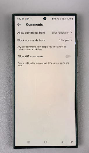 Disable GIF Comments Instagram