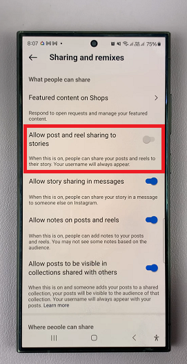 How To Disable Post Sharing In Instagram Stories