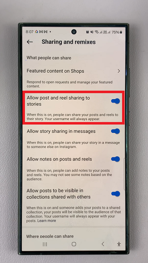 How To Disable Post Sharing In Instagram Stories