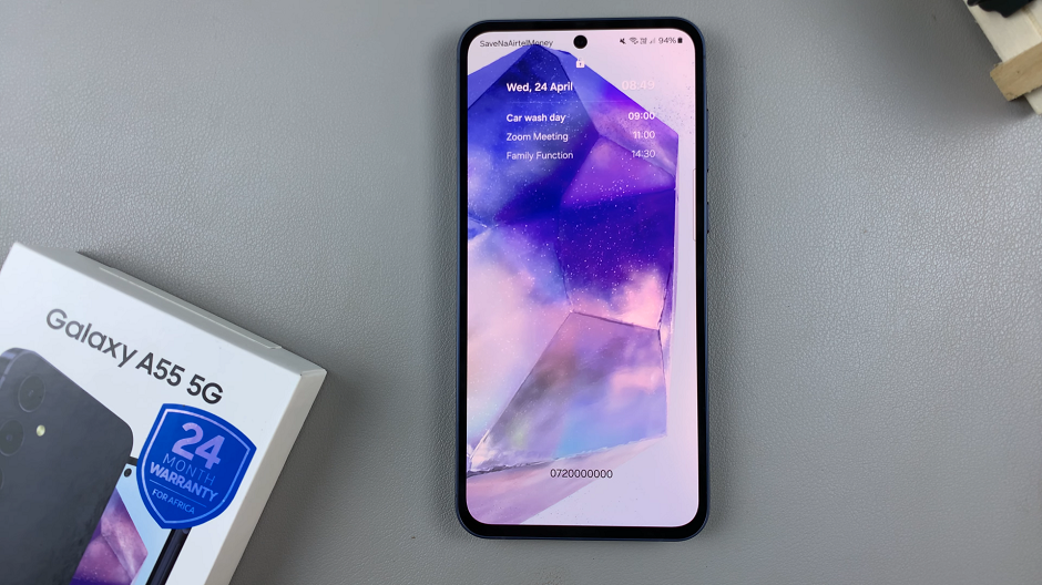 How To Show Today’s Calendar Schedule On Always ON Display Of Samsung Galaxy A55 5G