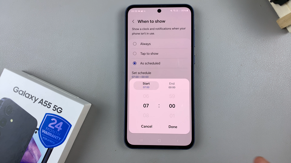 How To Set Schedule For Always ON Display On Samsung Galaxy A55 5G