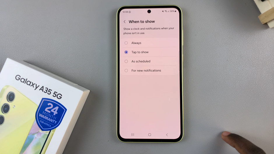 How To Enable ‘Tap To Show’ Always ON Display On Samsung Galaxy A35 5G