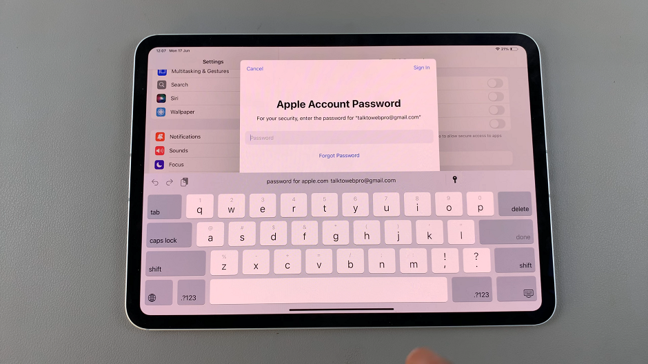 Add Screen Lock Passcode On iPad