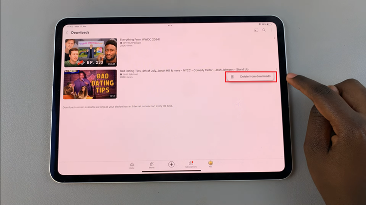 How To Delete YouTube Downloads On iPad
