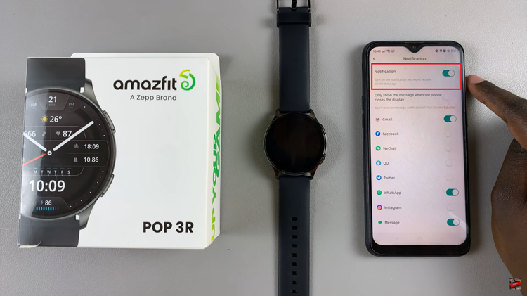 How To Enable & Disable Notifications On Amazfit Pop 3R