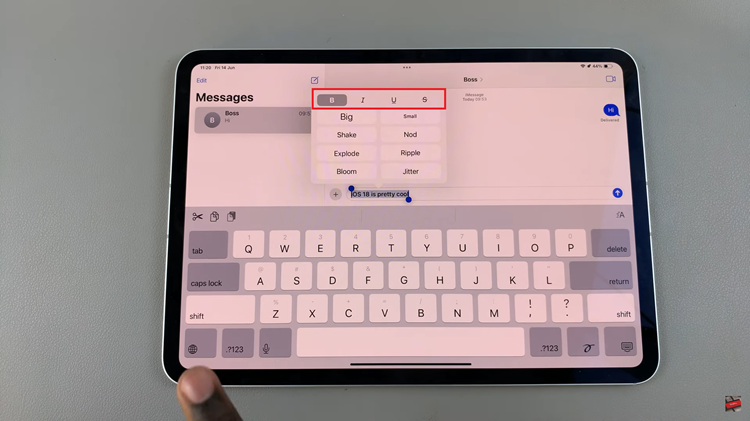 How To Format & Add Text Effects To Messages On iOS 18 iPad