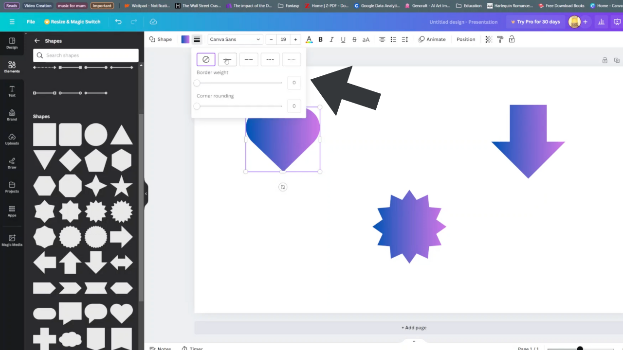 How To Make Outlined Shapes In Canva