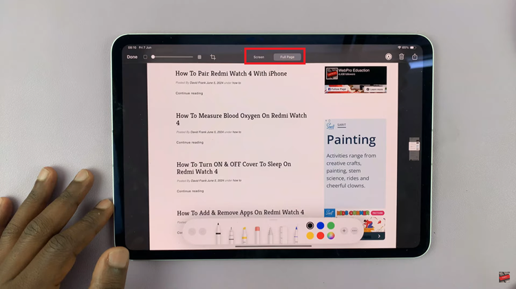 How To Take Scrolling Screenshots On M4 iPad Pro