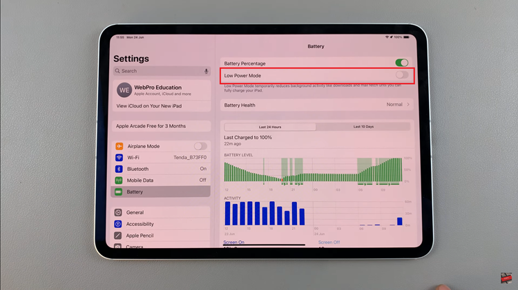 How To Turn ON & OFF Low Power Mode On iPad