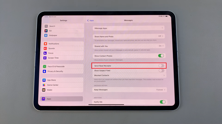 How To Turn ON Read Receipts For Messages On iPad