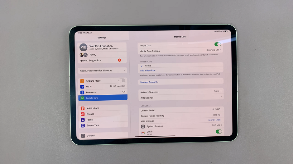 How To Stop Specific Apps From Using Mobile Data On M4 iPad Pro