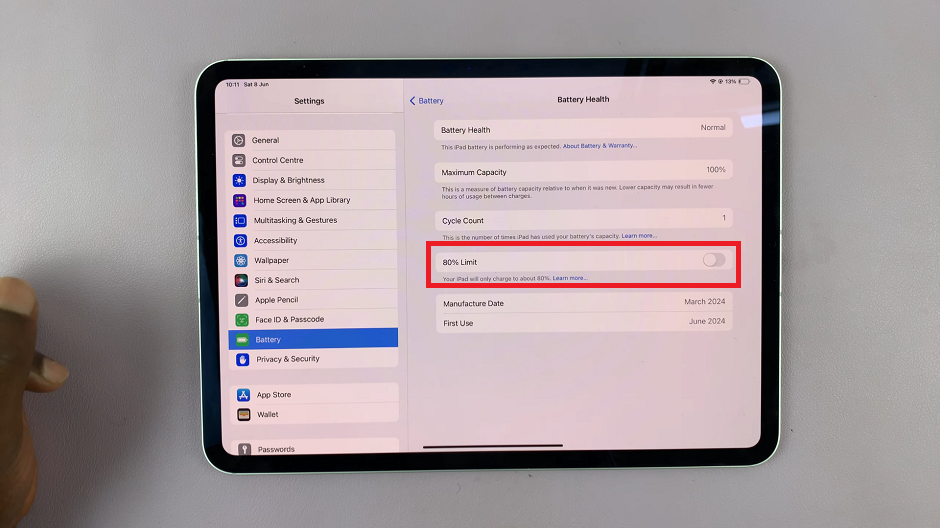 How To Enable 80% Charge Limit On M4 iPad Pro