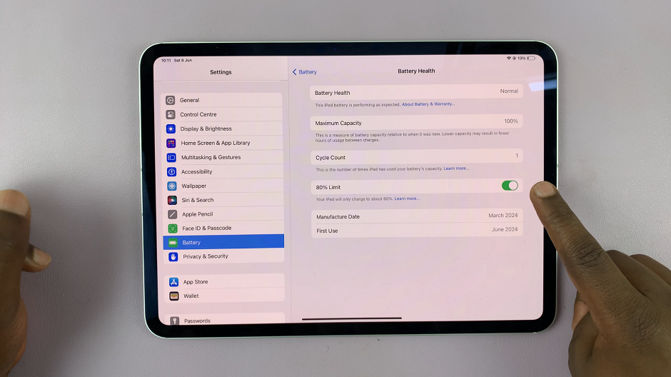 Enable 80% Charge Limit On M4 iPad Pro