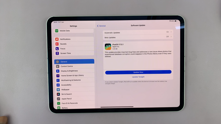 How To Update M4 iPad Pro