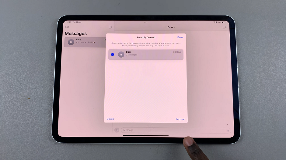 Recover Messages On iPad