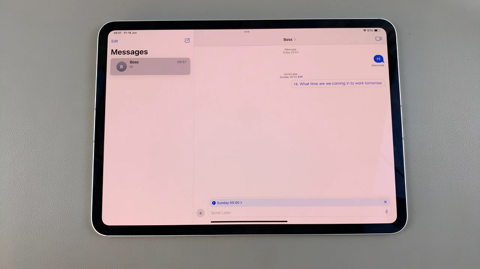 Schedule Messages In iOS 18 (iPad)