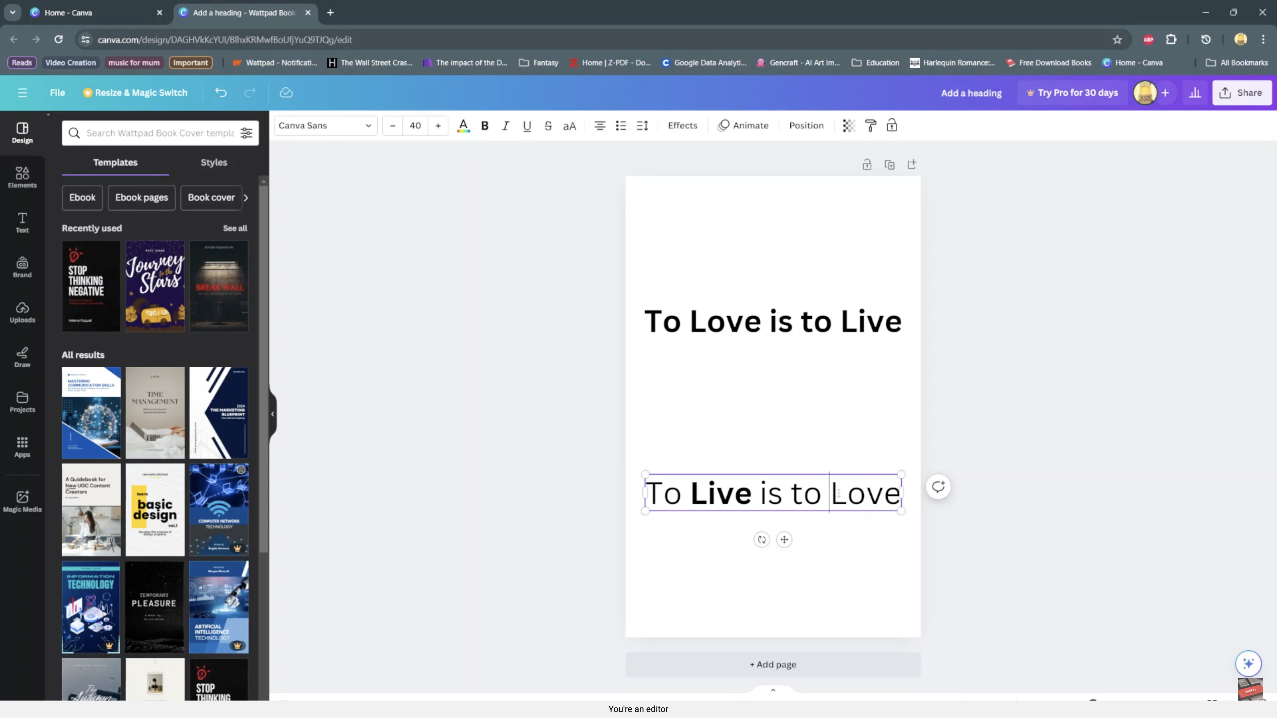 How To Bold Text In Canva