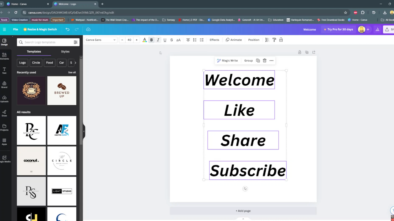  Italicize text in Canva tutorial