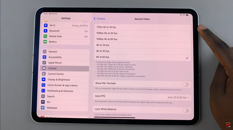 How To Change Default Video Resolution & Frame Rate On iPad