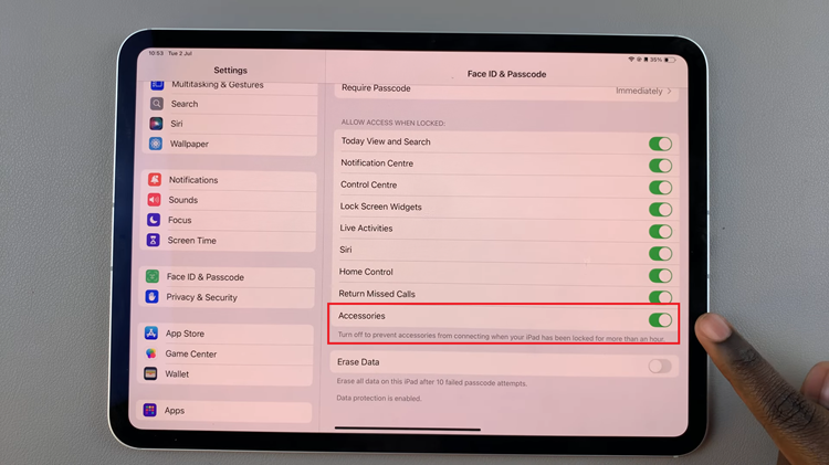 How To Disable USB Accessories On iPad Lock Screen