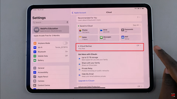 How To Enable iCloud Backup On iPad