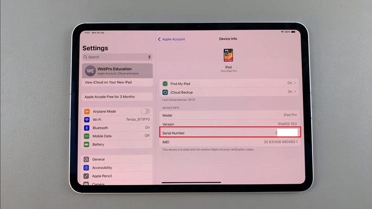 How To Find Serial Number On iPad