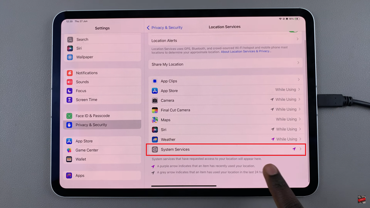 How To Show 'Location Services' Icon In Status Bar On iPad