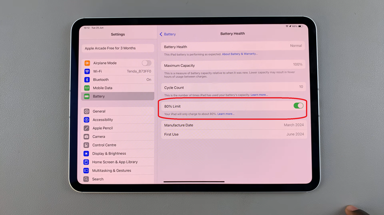 Limit Charging To 80% On iPad