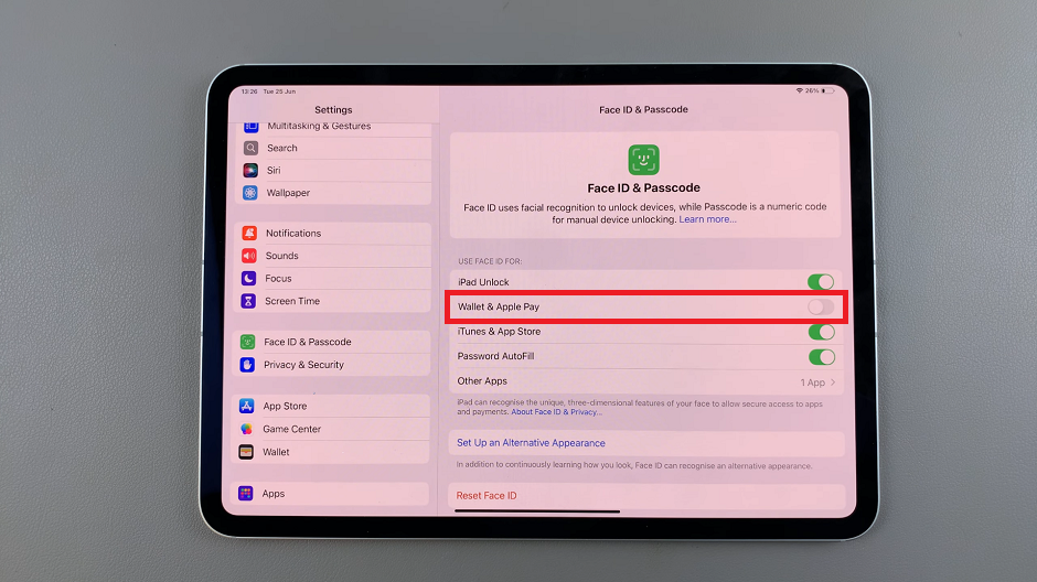 How To Turn Face ID For Wallet and Apple Pay OFF On iPad