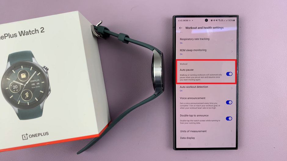 Enable Auto Pause For Workouts On OnePlus Watch 2