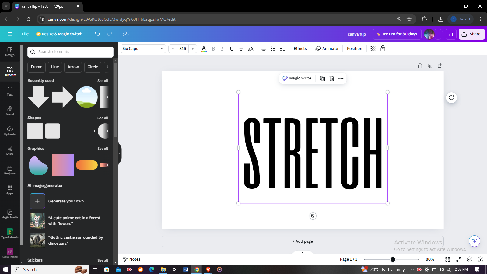 How To Create a Stretch Text Effect In Canva