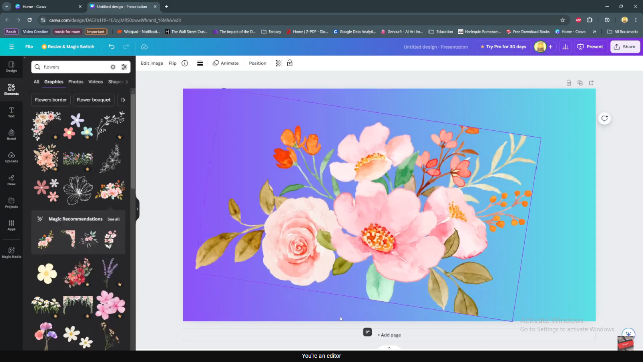 Creando un efecto floral en Canva