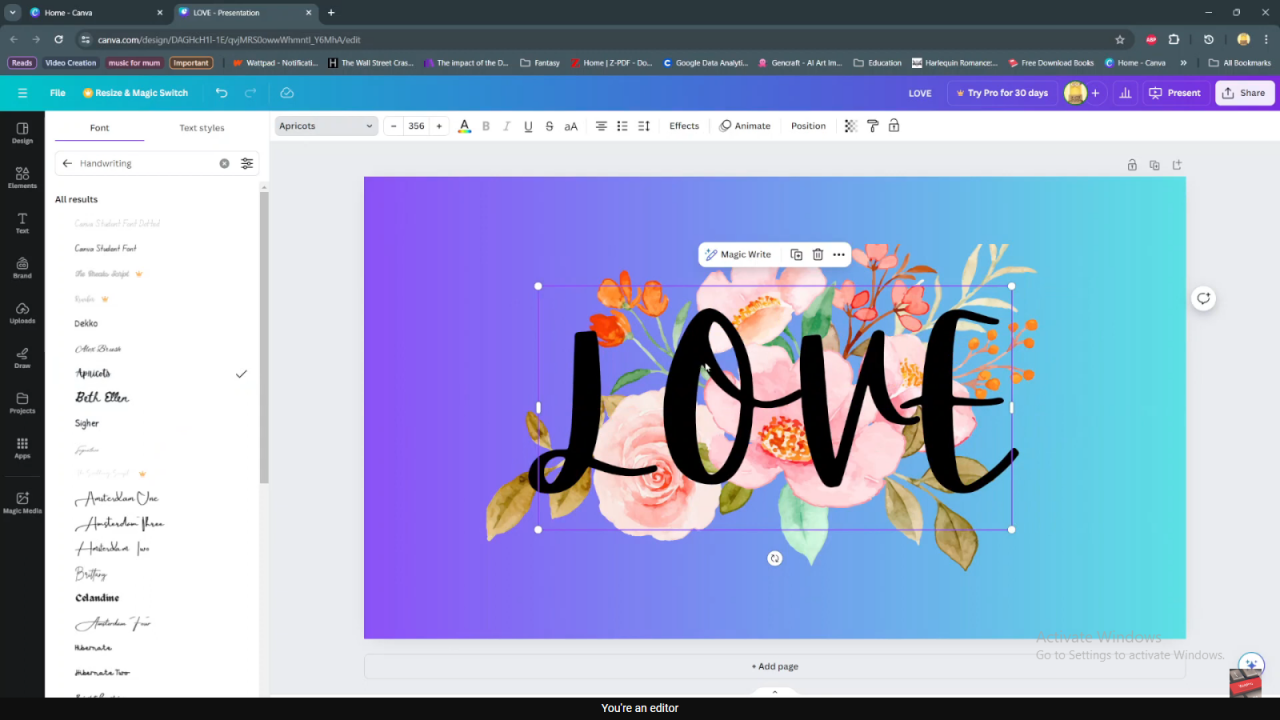 Creating a Floral Effect In Canva