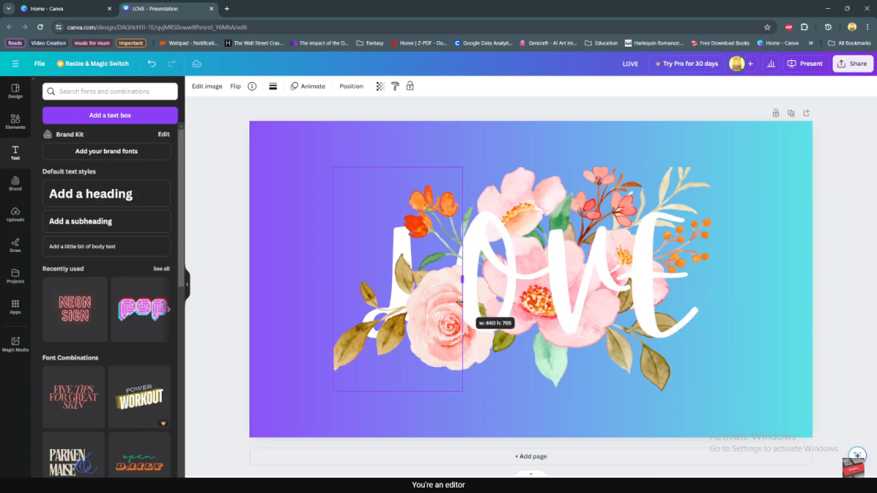 Creando un efecto floral en Canva