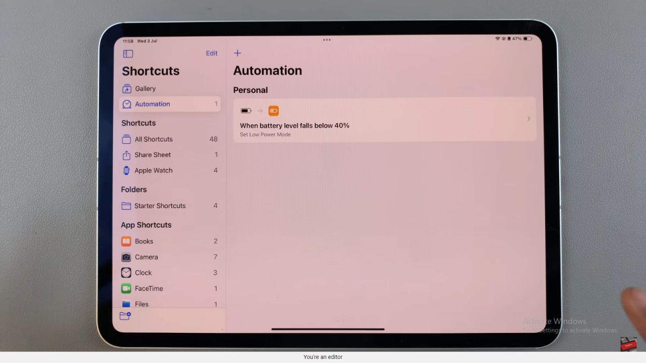 Disable Automation On iPad