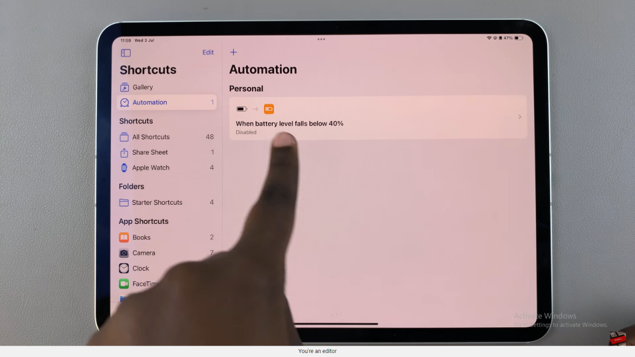 Disable Automation On iPad