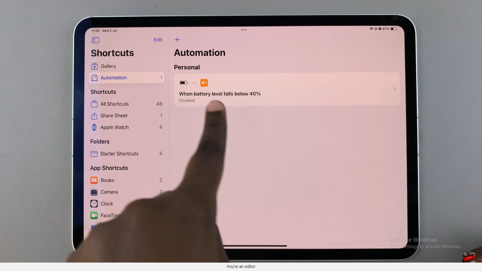 How To Disable Automation On iPad